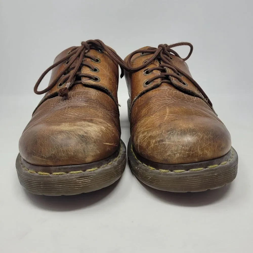 Dr Martens Doc Shoes Mens 12M Brown Leather Oxford 11792 Chunky Distressed